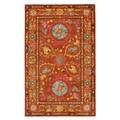 Suzani Hand-tufted Wool Rust Traditional Floral Rug IE62RT5X8